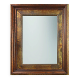 Wooden Mirror with Copper Details, Belgium 1970s