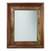 Wooden Mirror with Copper Details, Belgium 1970s
