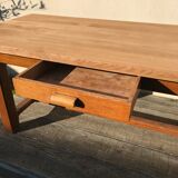 Vintage farmhouse table 1950 in solid light oak