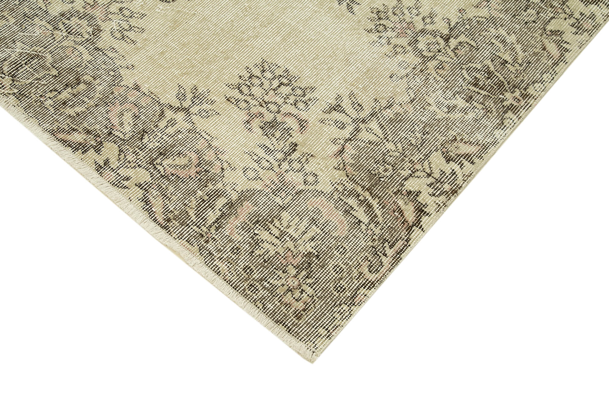Handmade antique oriental beige rug 156 cm x 253 cm - 38895