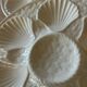 6 assiettes à huîtres en barbotine