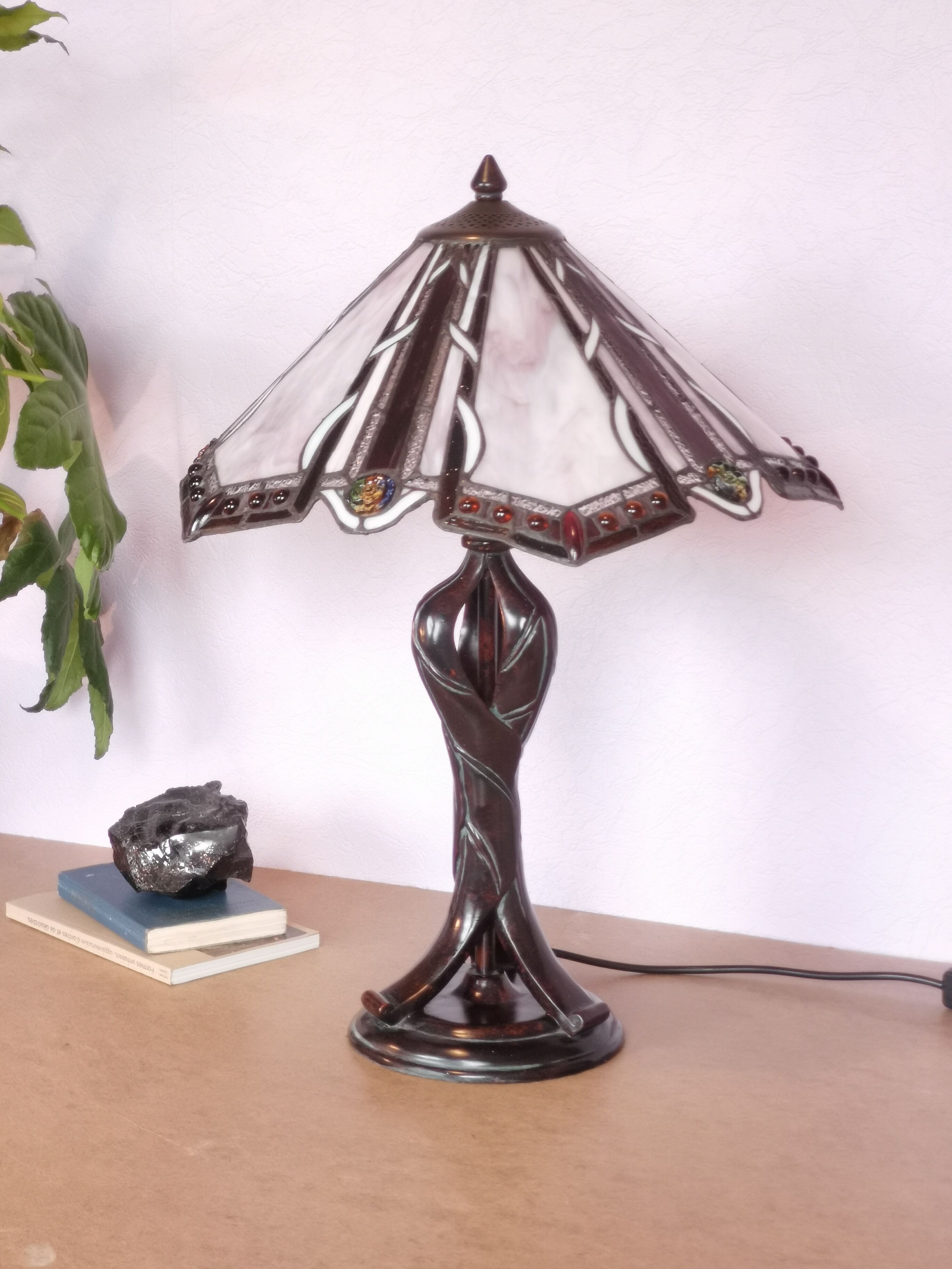 Tiffany style lamp, stained glass, art nouveau