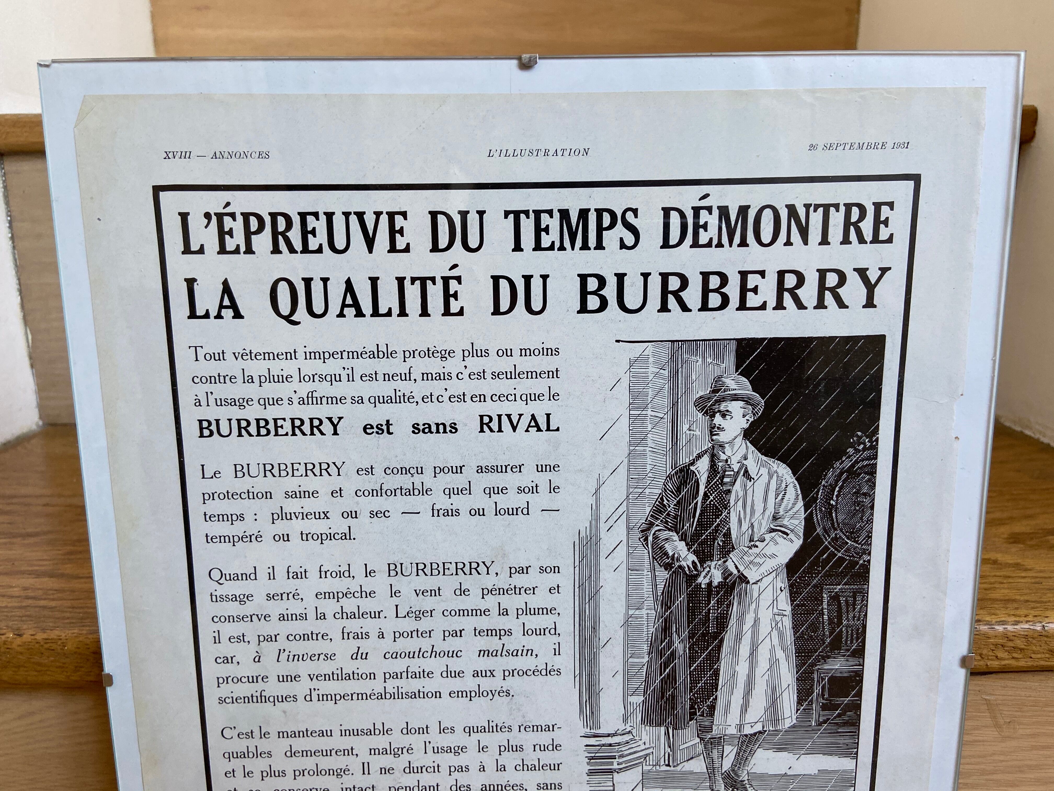 Burberry advertising poster September 26, 1931