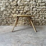 Ensemble table basse et fauteuils en roseau - années 50