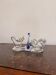 Double salt and pepper shaker, swan dragée, cobalt blue Murano glass.