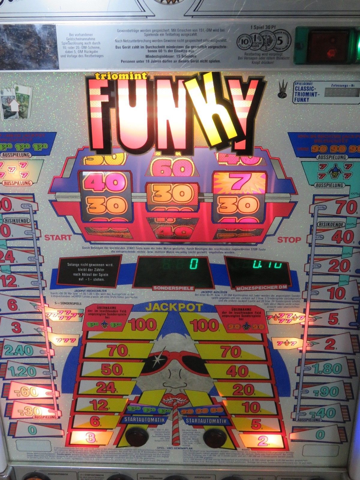 Machine à sous Triomint Funky Classic Allemande 1988