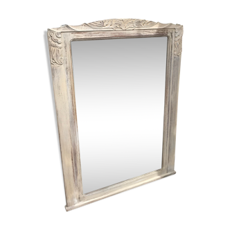 Old white mirror patinated 90x119cm