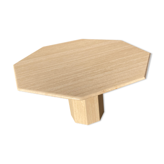 Travertin dining table octagonal