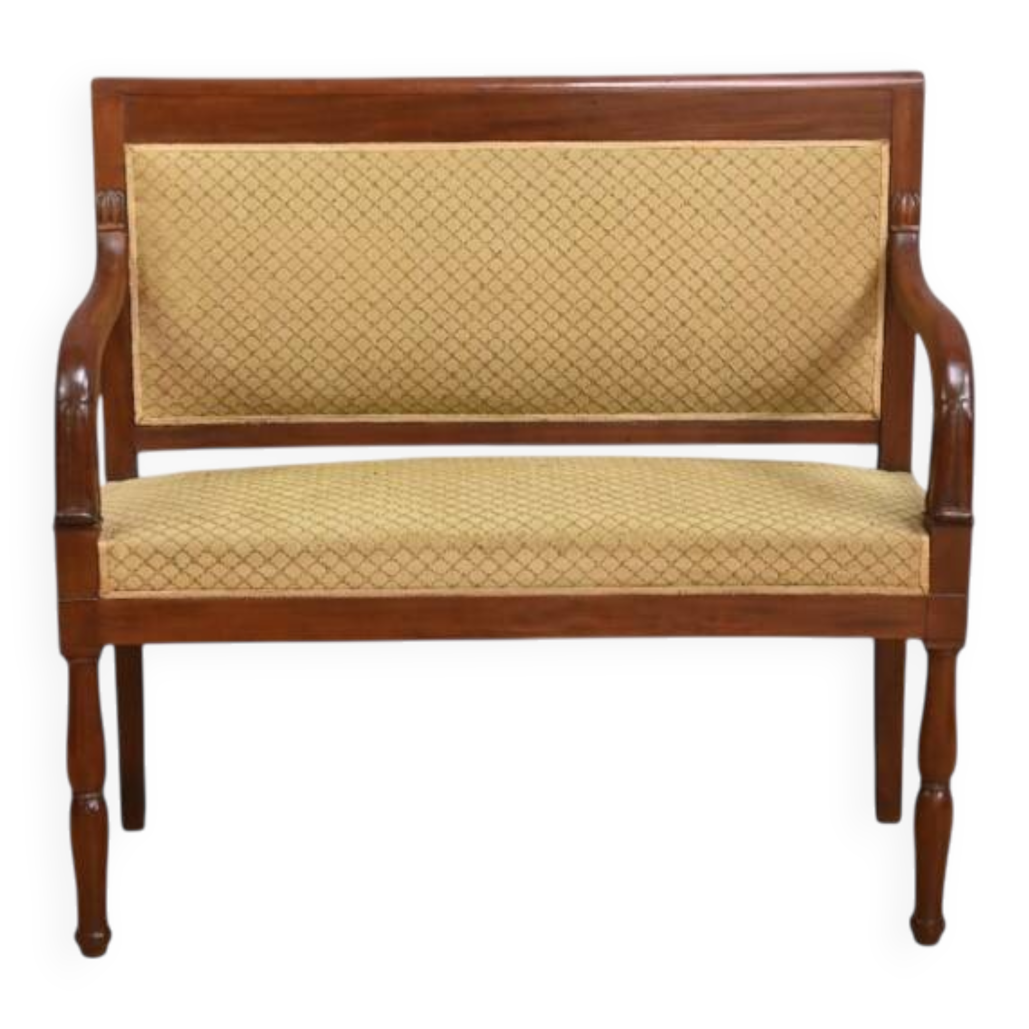Mahogany landing sofa, Restoration period – Part 1, 19th century