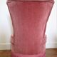Fauteuil velours rose poudré chauffeuse style napoléon iii vintage