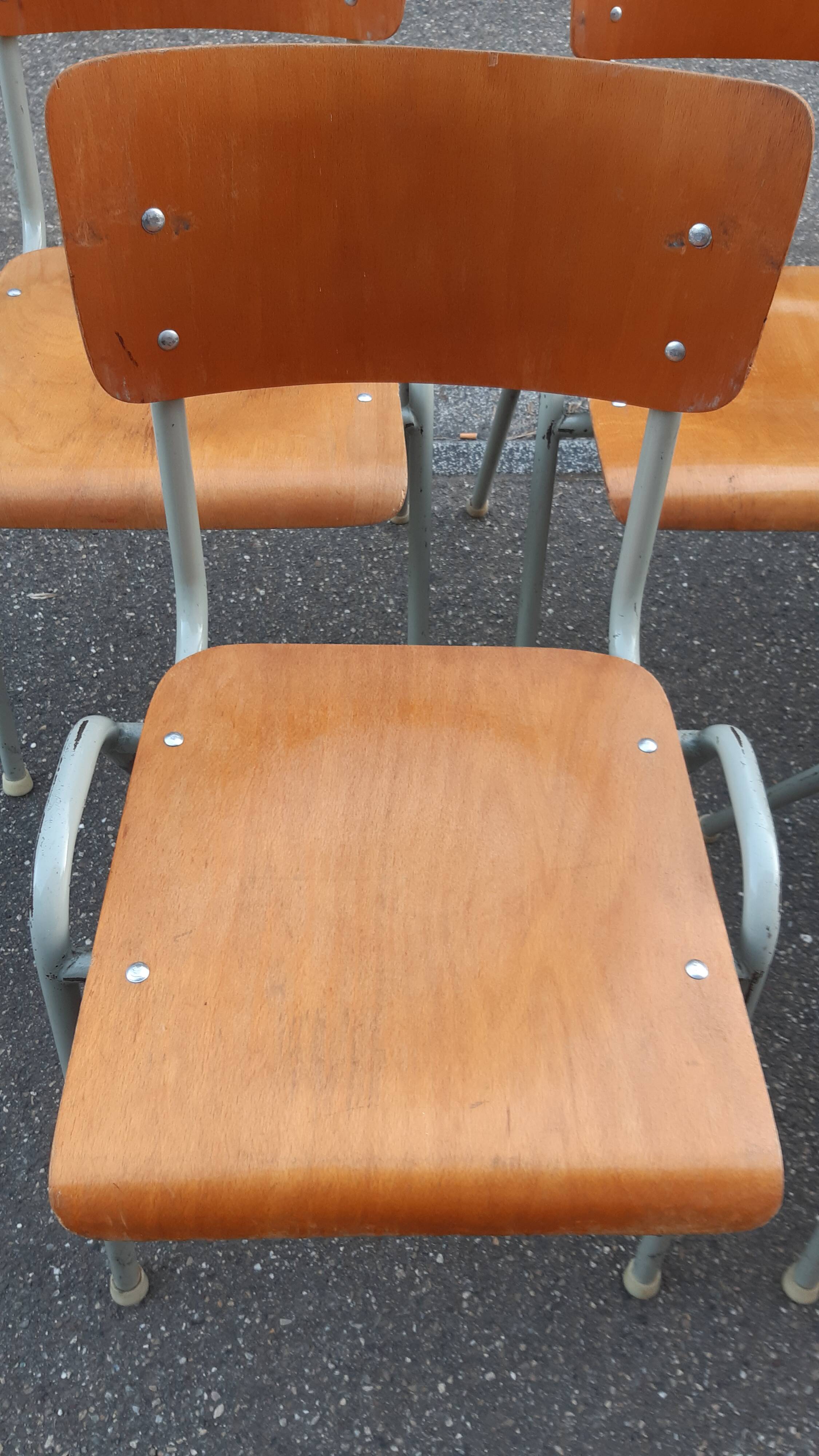 Set of 12 vintage industrial chairs