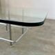 Old Italian design architectural coffee table from the 70s vintage glass and metal