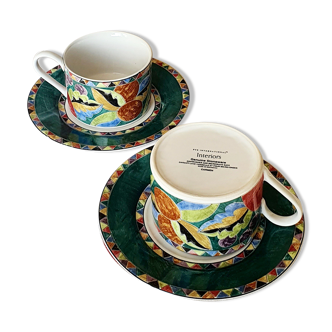 Duo of PTS interior tea cups and sub-cups