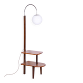 Czech Art Deco Floor Lamp in Walnut attributed to Jindřich Halabala for Up Závody, 1930s