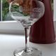 Set of 6 crystal champagne glasses engraved 50s