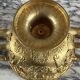 Large Pompeian-style bronze cup with two handles, 19th century.