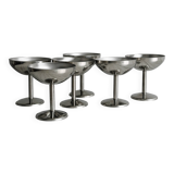 6 coupelles sur pied en inox style Letang Remy