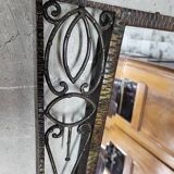 1930 art deco mirror in wrought iron with beveled glass