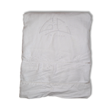 Old linen, flat sheet with embroidered back Monogram "GC"