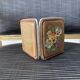 Old wooden, metal and silk cigarette case 19th century