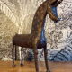 Cheval mythique en bronze art Burkinabé
