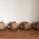 4 stoneware coffee cups