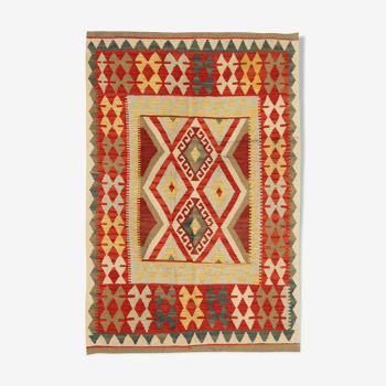 Handwoven afghan kilim rug, oriental flat-woven rug-60x214cm