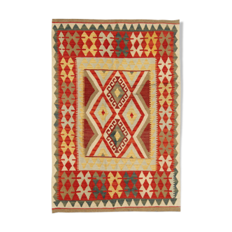 Handwoven afghan kilim rug, oriental flat-woven rug-60x214cm
