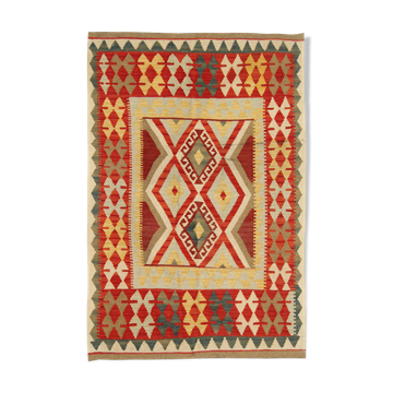 Handwoven afghan kilim rug, oriental flat-woven rug-60x214cm