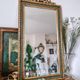 Gold and fir green beveled mirror, Louis XVI/Regency style, 1970