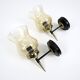 Pair of french brass and cracked glass wall lights, 1950s