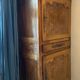 Antique solid wood wardrobe - burl panels and fittings