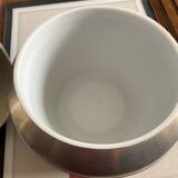 Brushed aluminum pear-shaped ice bucket