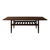 Table basse en teck danois par Grete Jalk avec cadre à lattes, années 1960.
