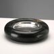 Vintage black and silver marble catchall, Italy, 1970s