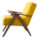 Fauteuil vintage en tissu jaune