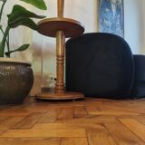 Vintage turned wooden floor lamp - 60s side table