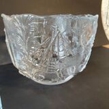 Scandinavian glass bowl Kosta Boda – Nordic relief decoration –