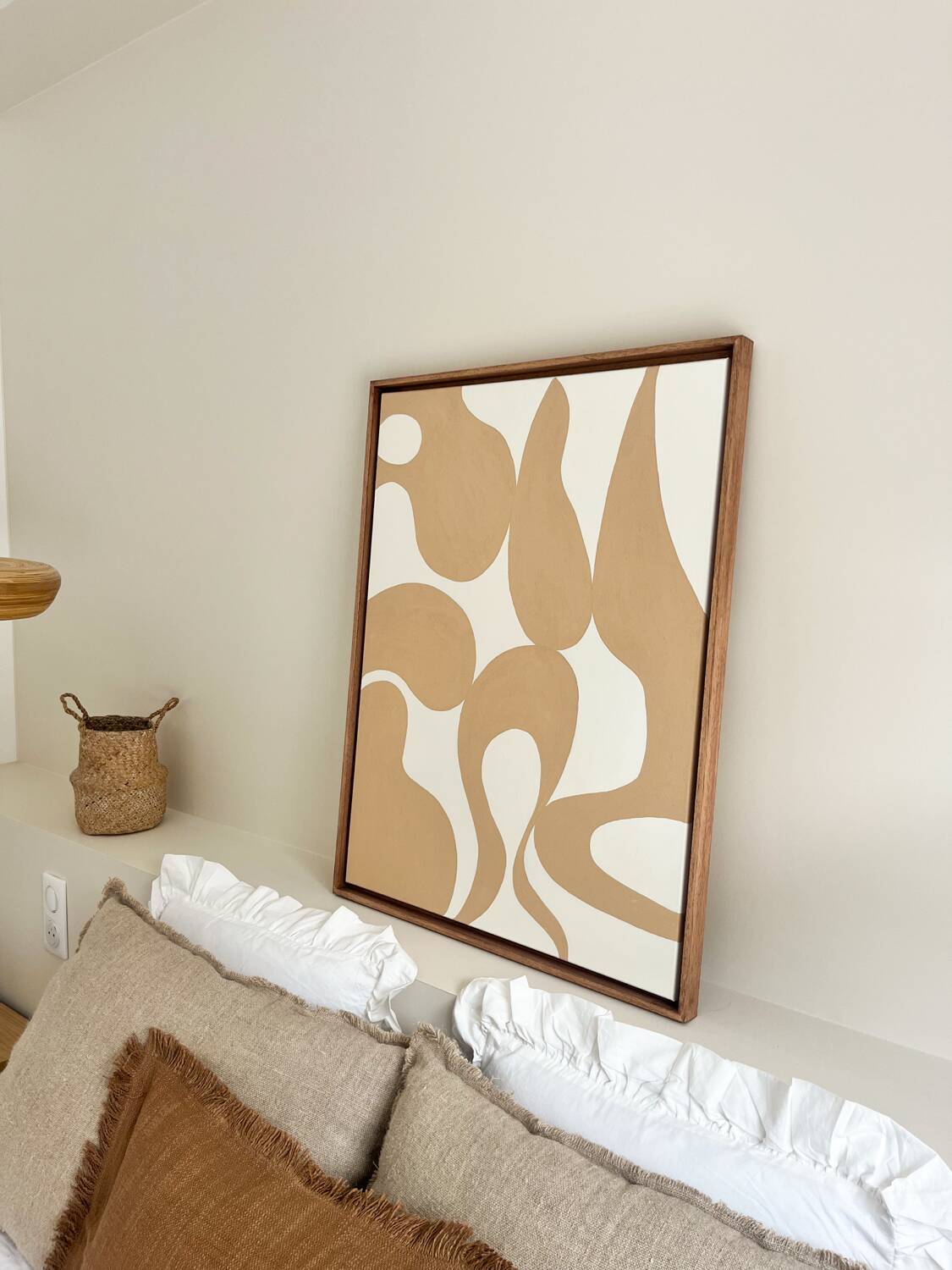 Beige and cream organic relief table.