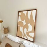 Beige and cream organic relief table.