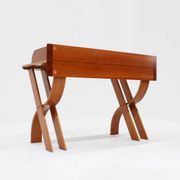 Vintage Italian wooden desk and chair 1970s