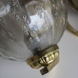 Paire d'appliques vintage doubles en laiton et verre, 1970