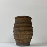 Vintage brown terracotta large vase, France, 1960.