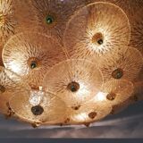 Large Murano gold glass disc ceiling light