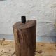 Brutalist table lamp in solid oak