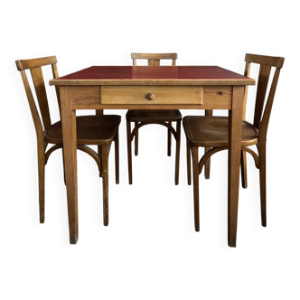 Bistro table and set of 3 bistro chairs