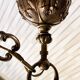 Five-armed golden brass chandelier – neoclassical elegance, Louis XVI spirit.