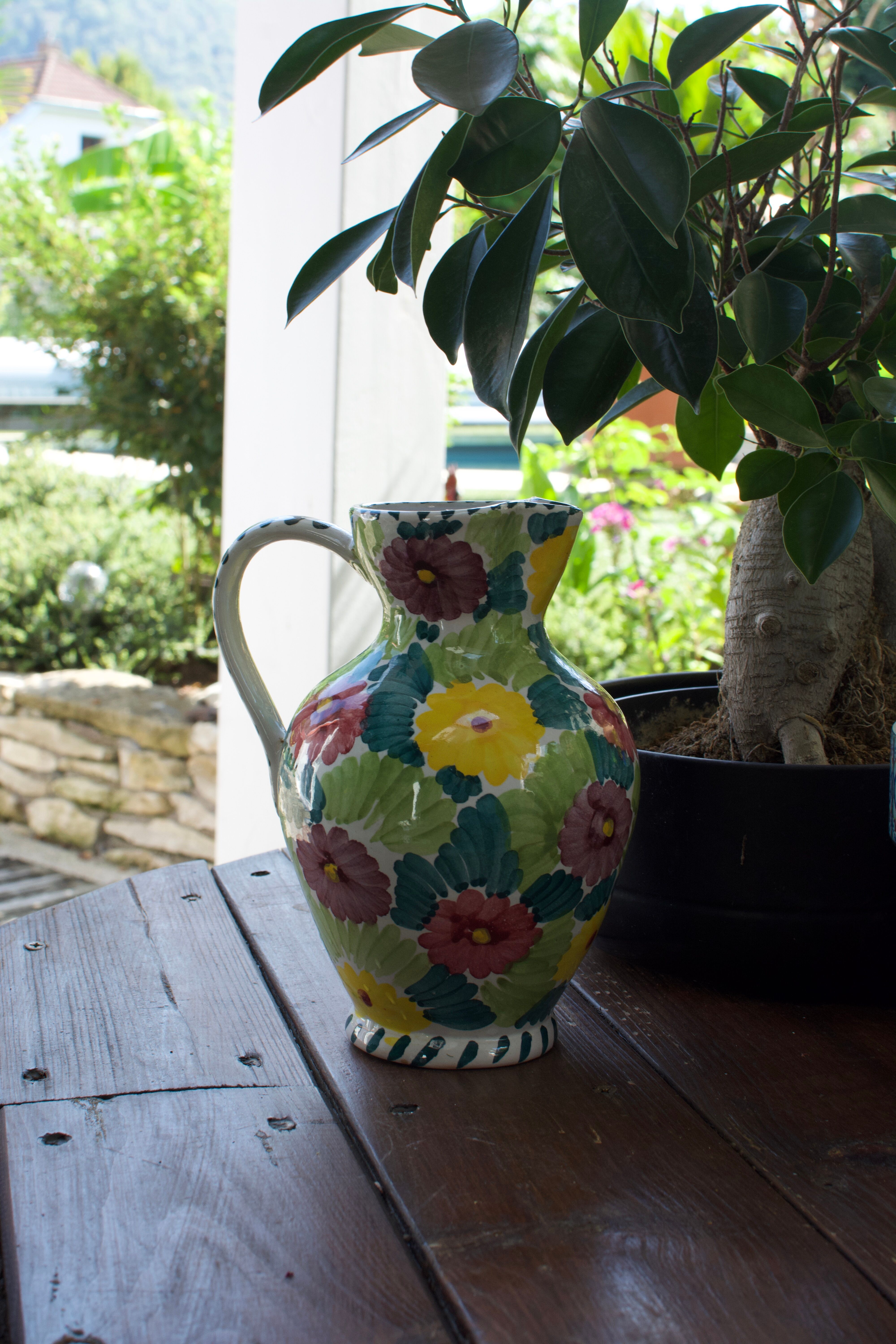Pichet à fleurs céramique italienne