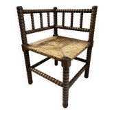 Vintage turned wood corner chair