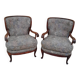 Pair of vintage antique bergère armchairs